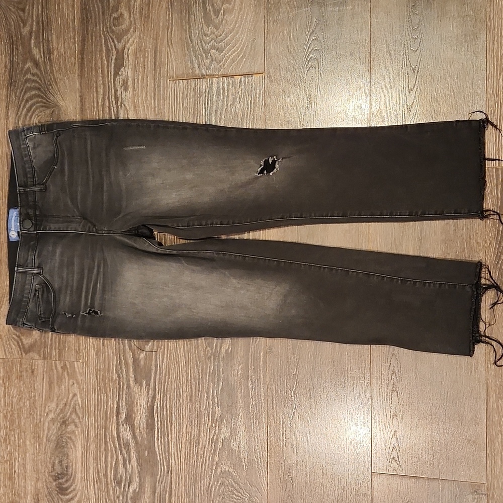 Democracy Distressed Black Ankle Jeans
